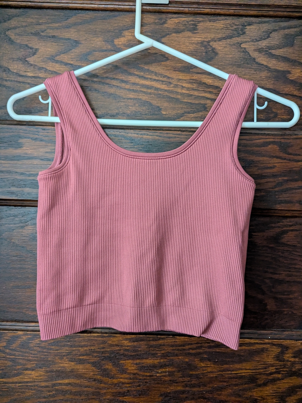 Athleta Girl Ribbed Scoop Neck Crop Tank Rose Mauve - Girl 12/L